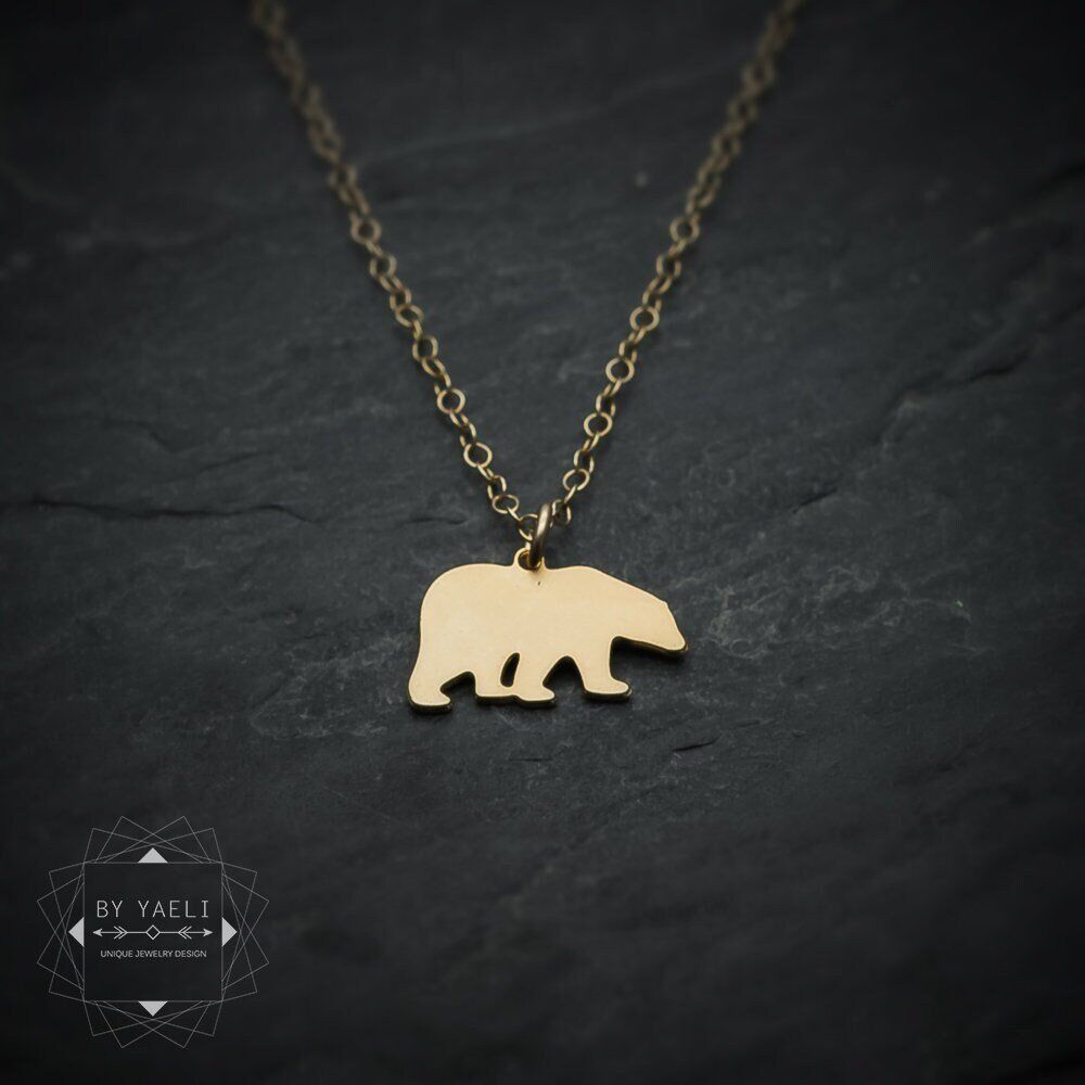Yellow Gold Pave Baby Bear Necklace – The Golden Bear